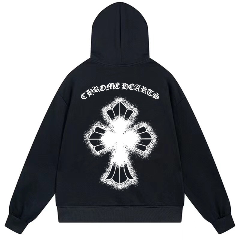 Chrome Hearts Black and white logo Hoodie