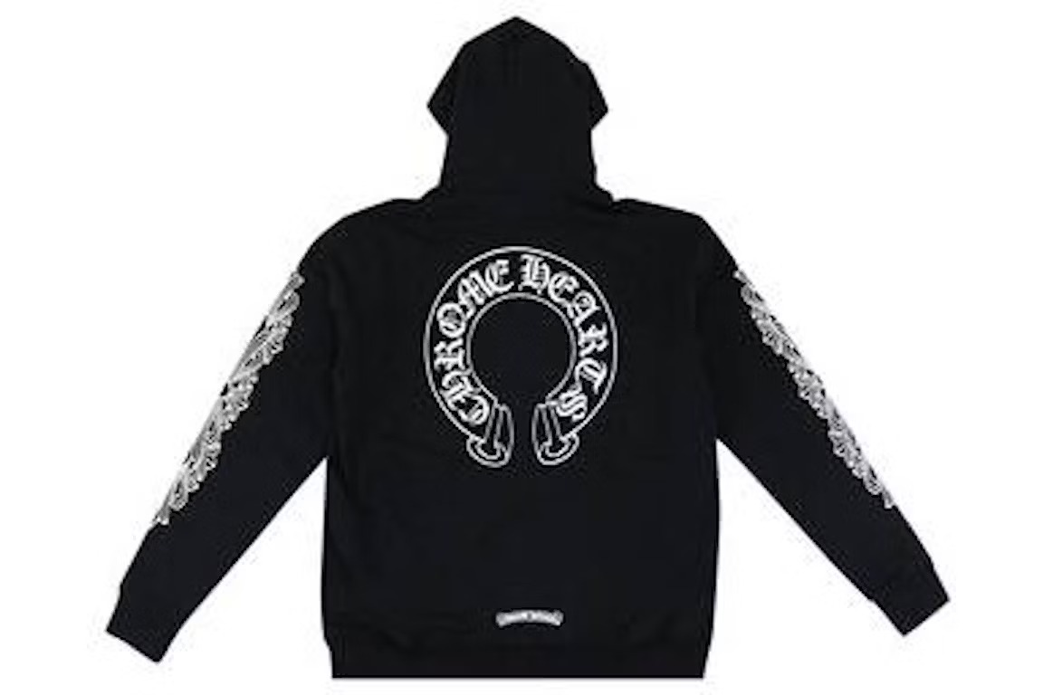 Horseshoe Floral Cross Sleeve Zip Up CH Hoodie