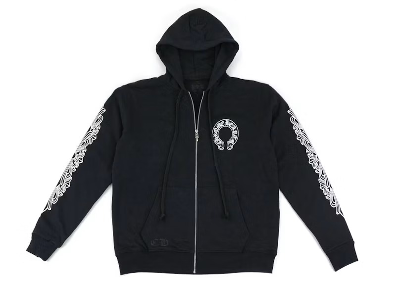 Horseshoe Floral Cross Sleeve Zip Up CH Hoodie