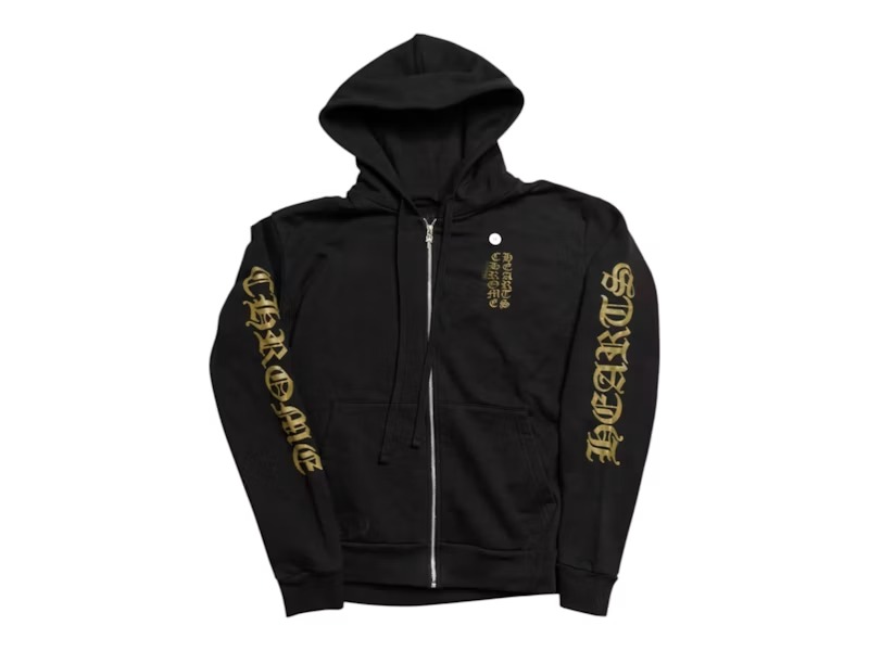 Chrome Hearts Vertical Logo Zip Up Hoodie